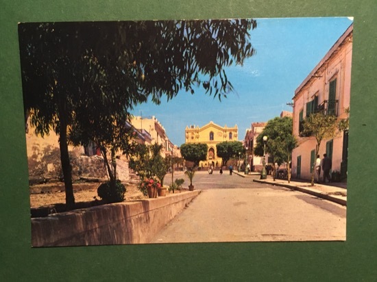 Cartolina Isola Ustica - Piazza Umberto I - 1970 ca.