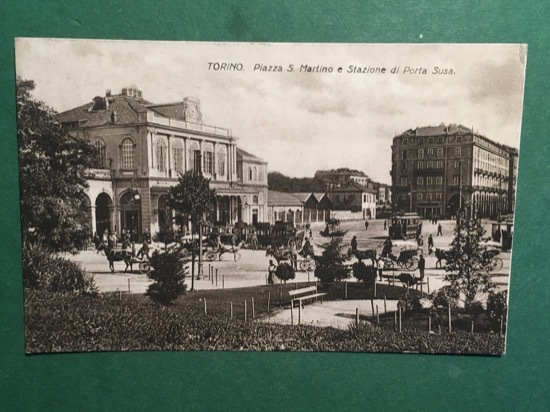 Cartolina Torino - Piazza S. Martino e Stazione di Porta …