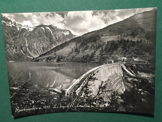 Cartolina Bardonecchia - La Diga di Ronchemolles - 1956