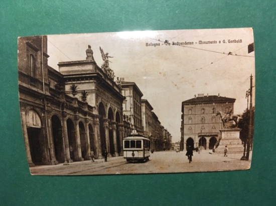 Cartolina Bologna - Via Indipendenza - Monumento a G.Garibaldi - …