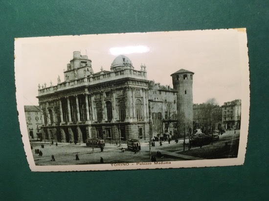 Cartolina Torino - Palazzo Madama + Replica 1950 ca