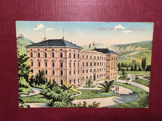 Cartolina Terme Salice - Grand Hotel - 1923