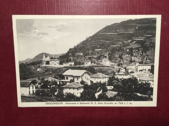 Cartolina Crocefieschi - Panorama e Santuario N. S. Della Guardia …