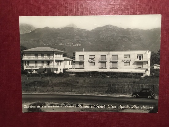 Cartolina Marina di Piatrasanta - Pensione Nettuno ed Hotel Suisse …