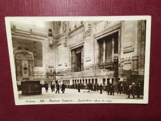 Cartolina Milano - Stazione Centrale - Biglietteria - 1930 ca