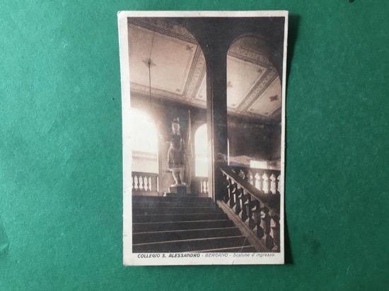 Cartolina Collegio S. Alessandro - Bergamo - Scalone d'Ingresso - …