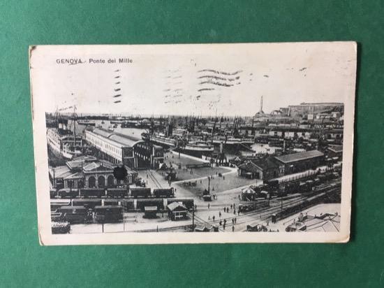 Cartolina Genova - Ponte dei Mille - 1930
