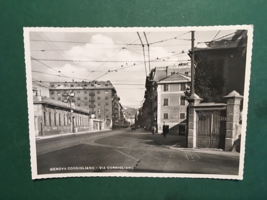 Cartolina Genova Cornigliano - Via Cornigliano + 1950 ca.
