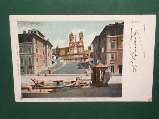 Cartolina Roma - La Chiesa della Trinità de' Monti con …