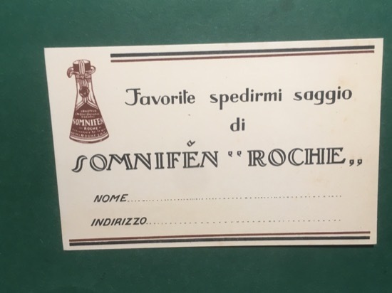 Cartolina Favorite Spedirmi Saggio di Somnifen Roche - 1920 ca.