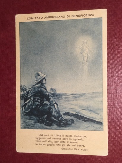 Cartolina Comitato Ambrosiano di Beneficenza - Giovanni Bertacchi - 1912
