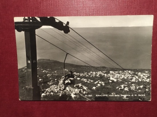 Cartolina Anacapri Vista dalla Seggiovia di M. Solaro - 1954