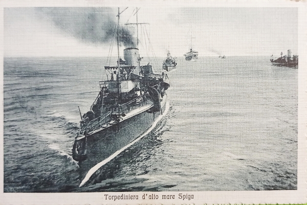 Cartolina Marina Militare WWI - Torpediniera d'alto mare Spiga - …