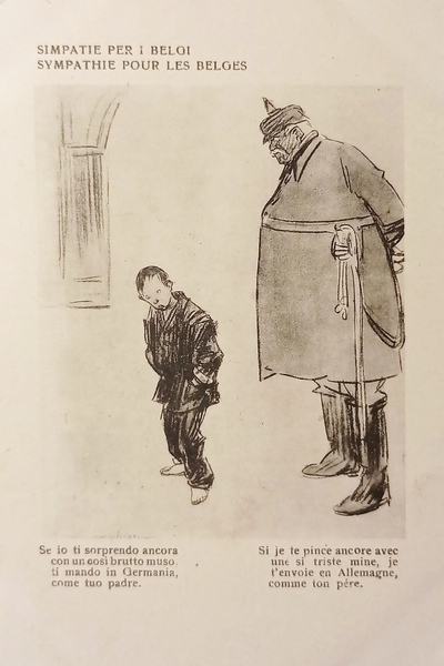 Cartolina WWI - Illustratori - Simpatie per i Belgi - …