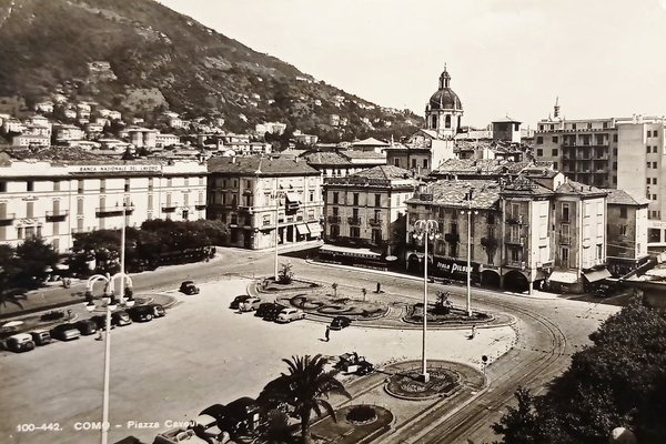 Cartolina - Como - Piazza Cavour - 1956