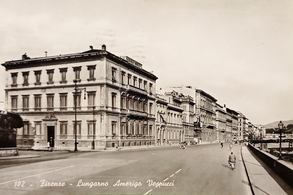 Cartolina - Firenze - Lungarno Amerigo Vespucci - 1955