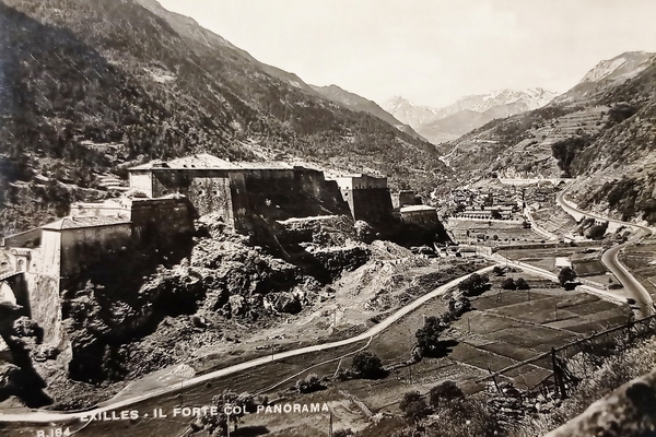 Cartolina - Exilles - Il Forte col Panorama - 1955