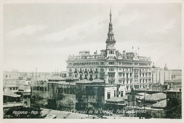 Cartolina - Argentina - Rosario - Palacio Fuentes - 1929