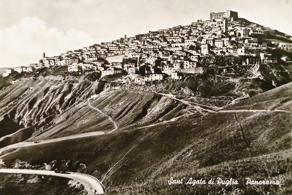 Cartolina - Sant'Agata di Puglia ( Foggia ) - Panorama …