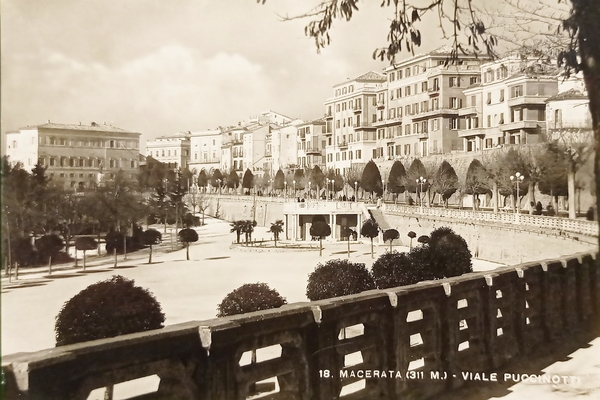 Cartolina - Macerata - Viale Puccinotti - 1950