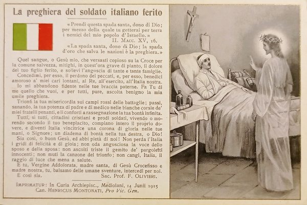 Cartolina WWI - La Preghiera del Soldato Italiano ferito - …