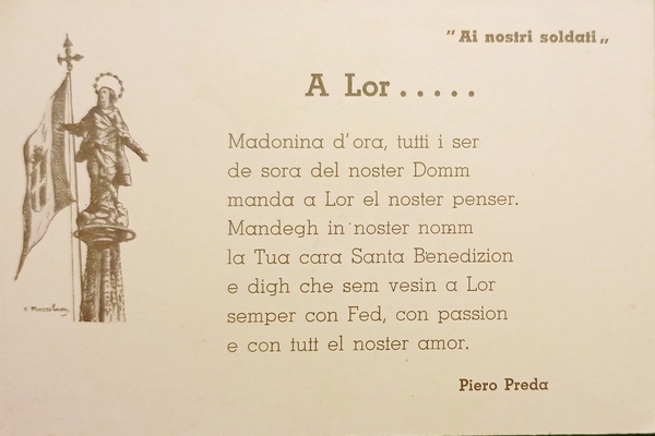 Cartolina Militaria - Ai Nostri Soldati - Piero Preda - …
