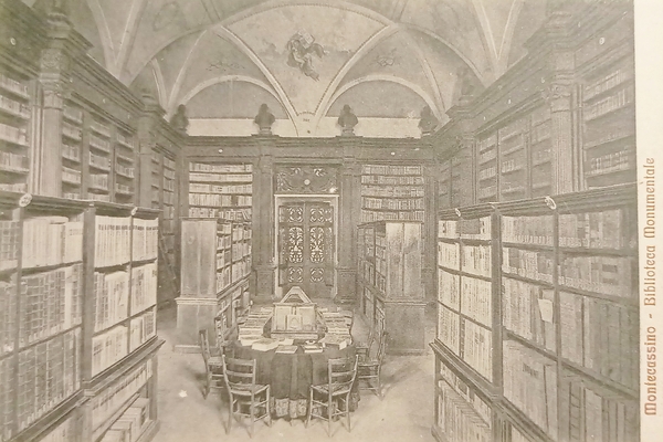Cartolina - Montecassino - Biblioteca Monumentale - 1920 ca.