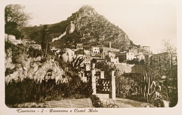 Cartolina - Taormina - Panorama e Castel Molo - 1935 …