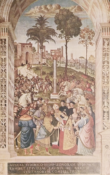 Cartolina Siena - Pinturicchio - Enea presenta Eleonora a Federico …