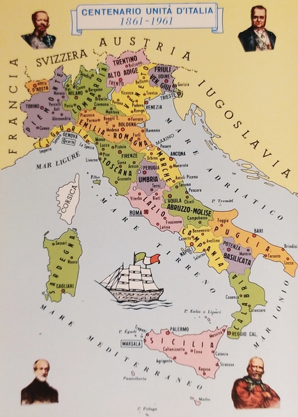 Cartolina - Centenario dell'Unità d'Italia 1861 - 1961
