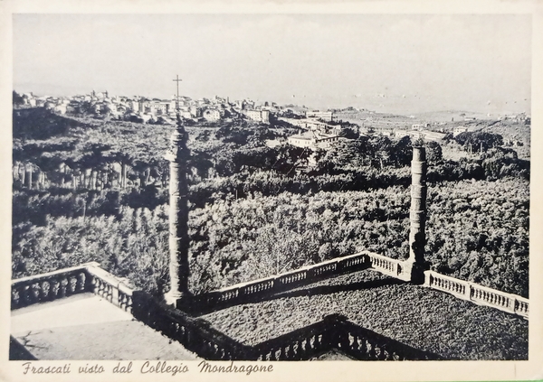 Cartolina - Frascati visto dal Collegio Mondragone - 1954