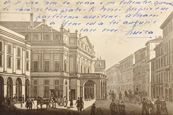 Cartolina - Milano nel 1848 - Il Teatro alla Scala …