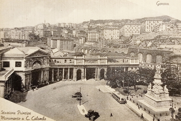 Cartolina - Genova - Stazione Principe - Monumento a C. …