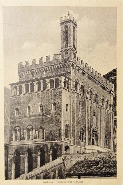 Cartolina - Gubbio - Palazzo dei Consoli - 1952