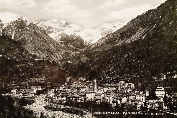 Cartolina - Piedicavallo ( Biella ) - Panorama - 1955