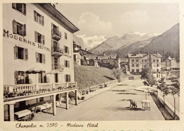 Cartolina - Champoluc - Moderne Hotel - 1940 ca.