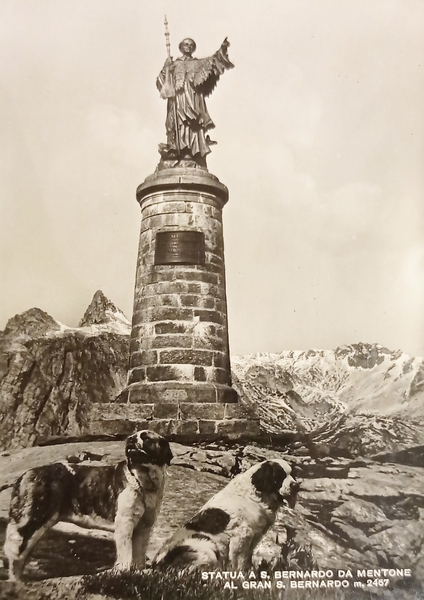 Cartolina - Statua a S. Bernardo da Mentone al Gran …