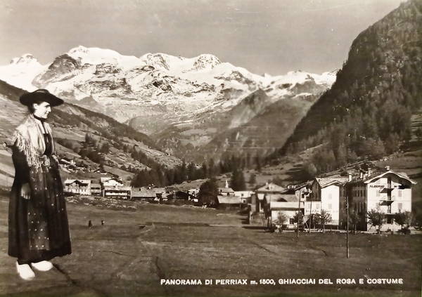 Cartolina - Panorama di Perriax - Ghiacciai del Rosa e …