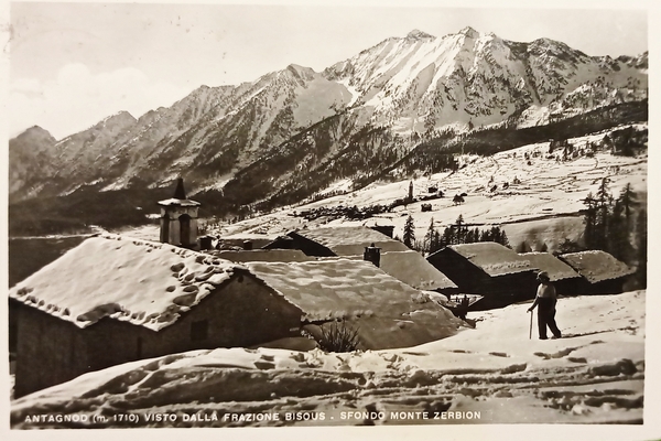 Cartolina - Antagnod - Visto dalla Frazione Bisous - Sfondo …