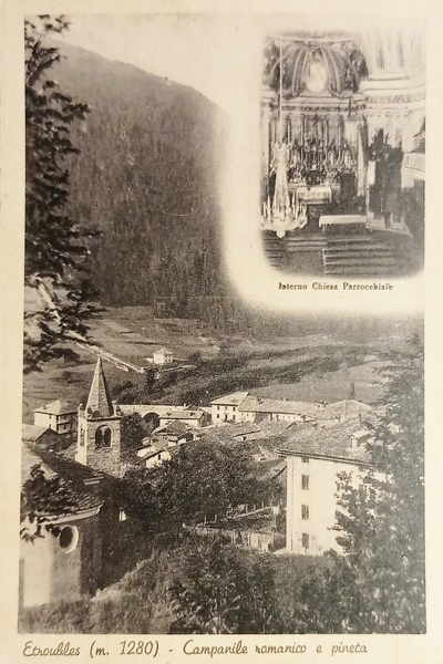 Cartolina - Etroubles ( Valle d'Aosta ) - Campanile romanico …