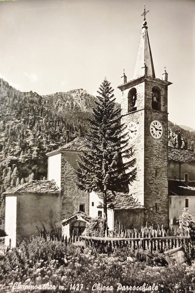Cartolina - Champorcher - Chiesa Parrocchiale - 1955 ca.