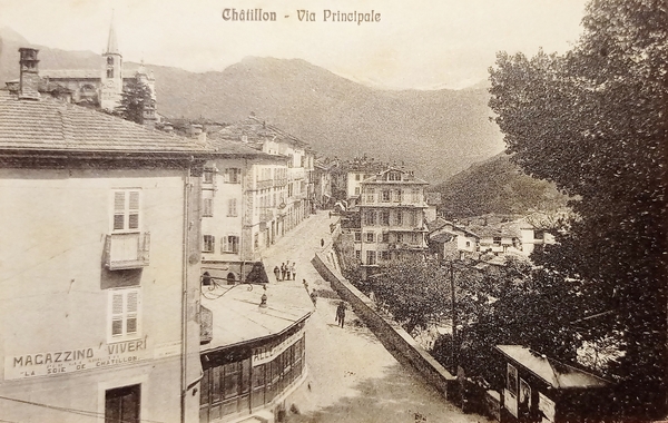 Cartolina - Chatillon (Valle d'Aosta) - Via Principale - 1920 …