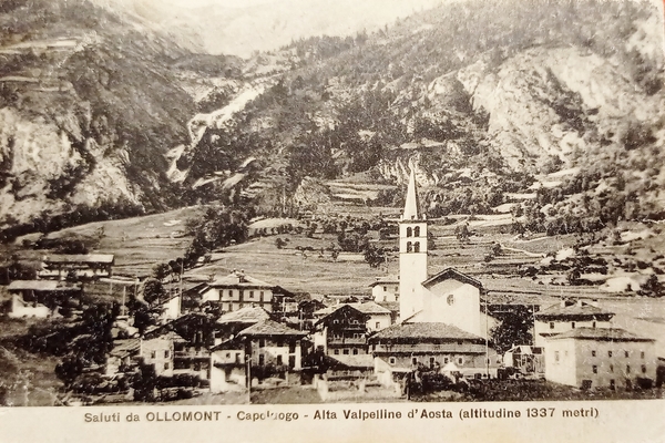 Cartolina - Saluti da Ollomont - Capoluogo - Alta Valpelline …