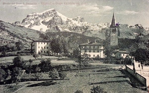 Cartolina - Gignod ( Valle d'Aosta ) - Gran Combin …