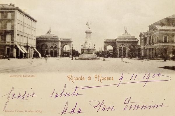 Cartolina - Ricordo di Modena - Barriera Garibaldi - 1900