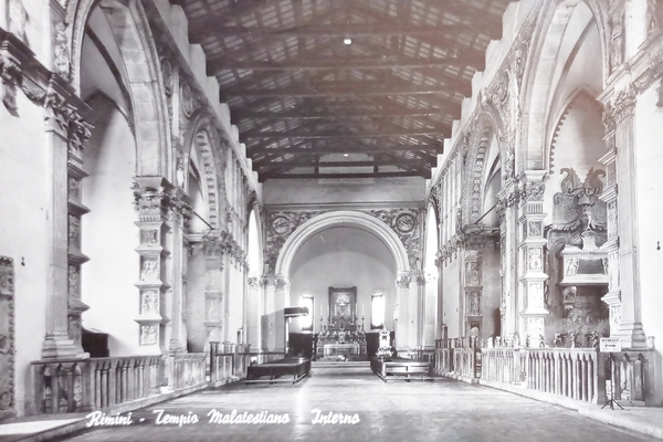 Cartolina - Rimini - Tempio Malatestiano - Interno - 1964