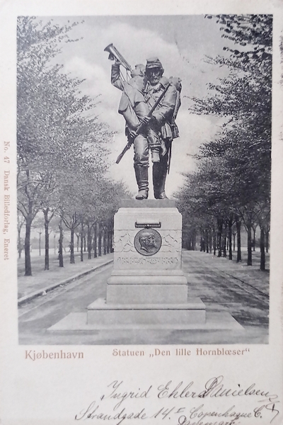 Cartolina - Danimarca - København - Statuen Den lille Hornblæser …