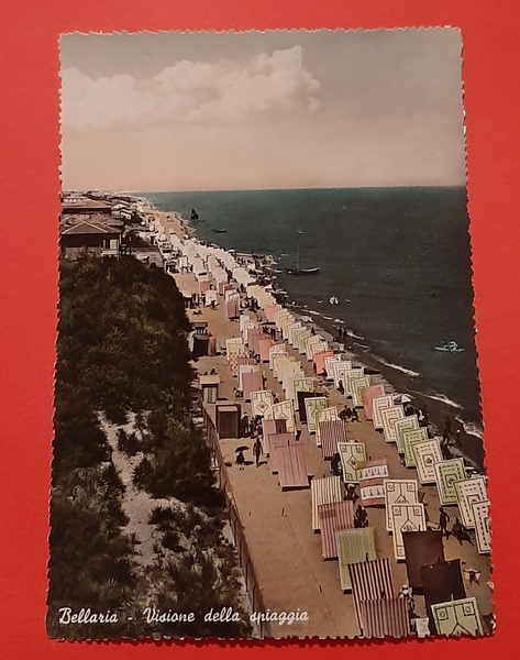 Cartolina Bellaria - Visione della Spiaggia - 1954