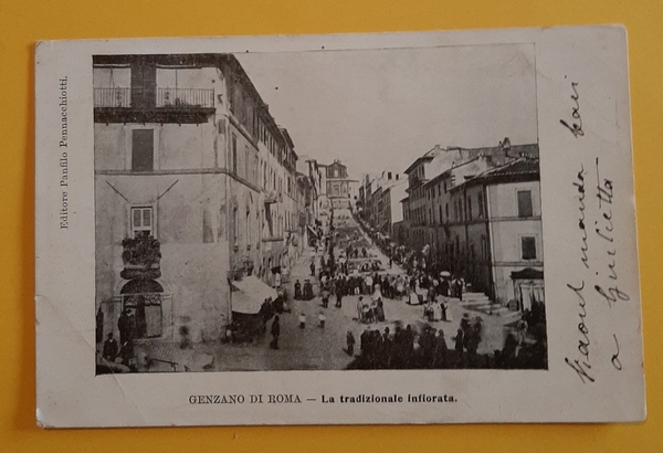Cartolina Genzano di Roma - La Tradizionale Infiorata - 1915