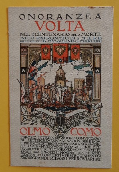 Cartolina Onoranze a VOLTA - Nel 1° Centenario della Morte …